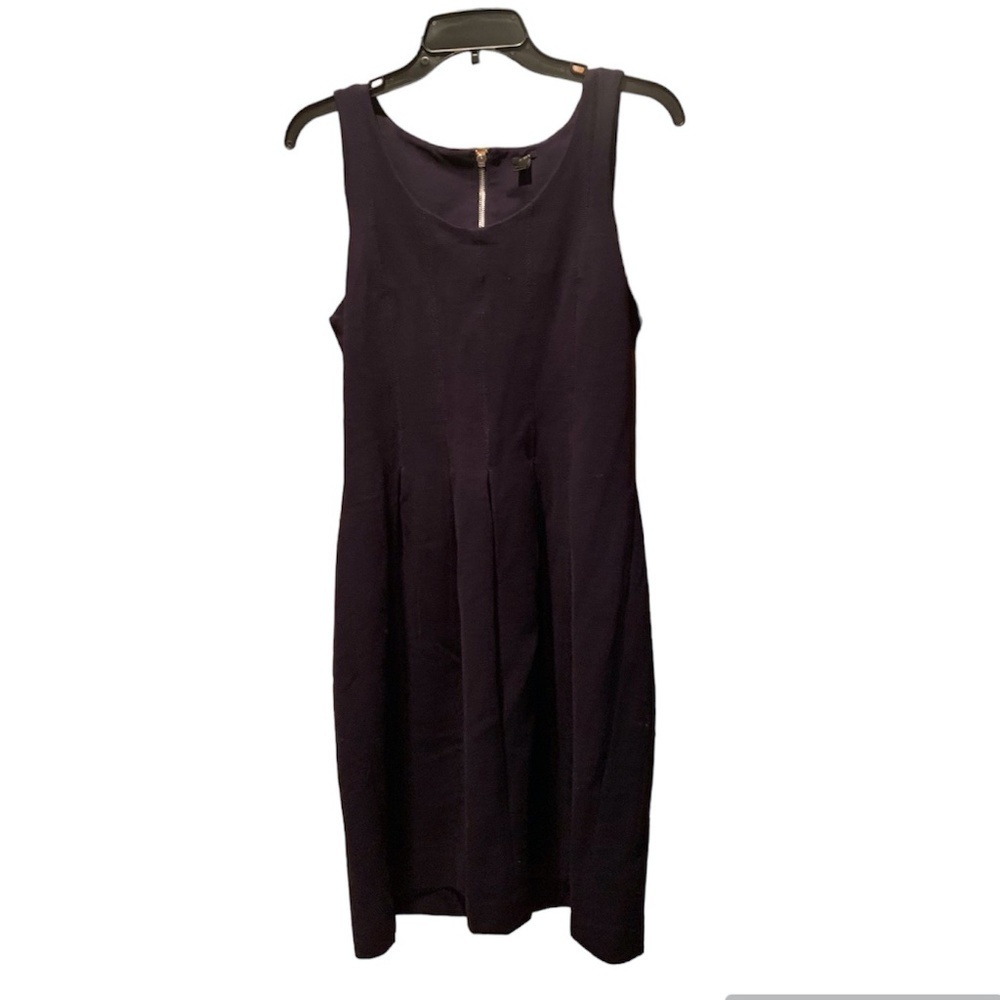 J. Crew Sleeveless Pleated Dress In Navy Size 8